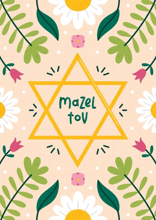 Pretty Congratulations Card - Mazel Tov created by Joanne Hawker