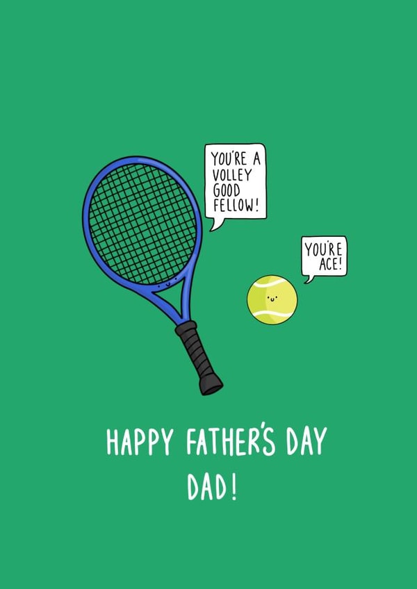 Funny Father's Day Card - Tennis Puns - for Dads created by Pen and Puns