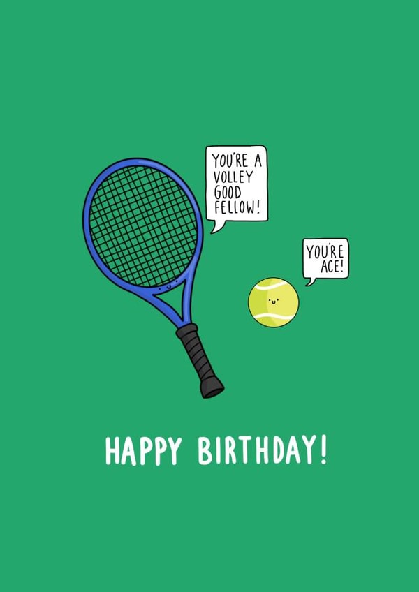 Funny Birthday Card - for a Tennis Lover created by Pen and Puns