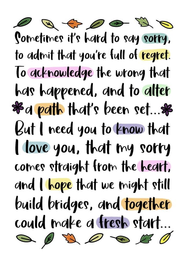 Heartfelt Sorry Card - Asking for Forgiveness created by And You Can Quote Me