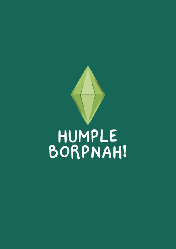 Cute Sims Birthday Card - Video Game Card - Happy Birthday created by Becky Alice