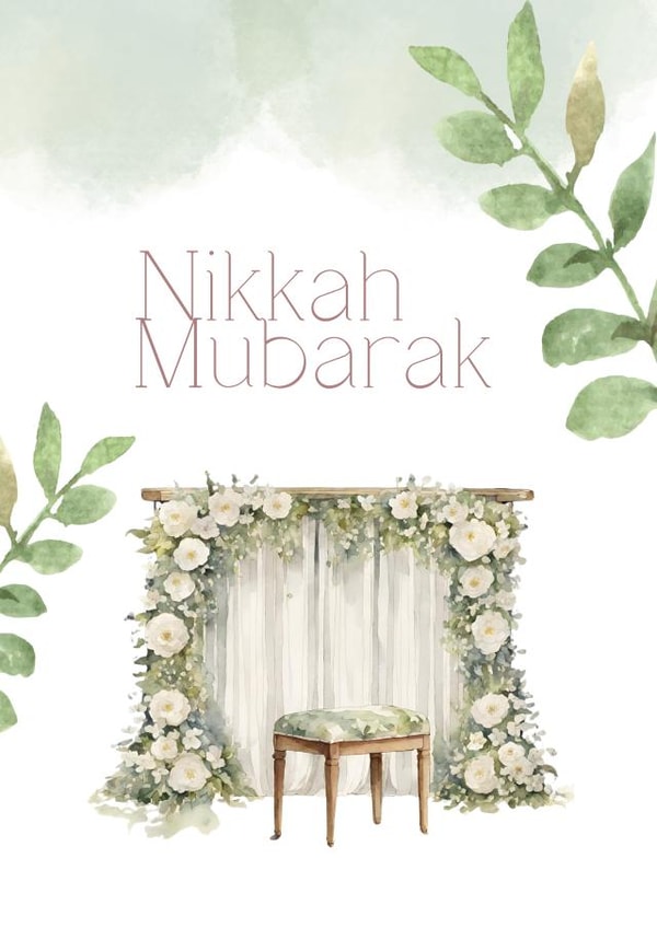 Nikkah Mubarak card to send to anyone that has celebrated their nikkah. created by DigiPrintPalette 