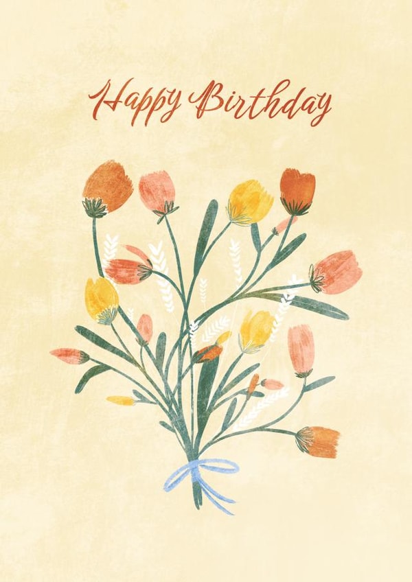 Whimsy autumnal floral birthday card for mum, sister and friend created by Mayah Wetherell