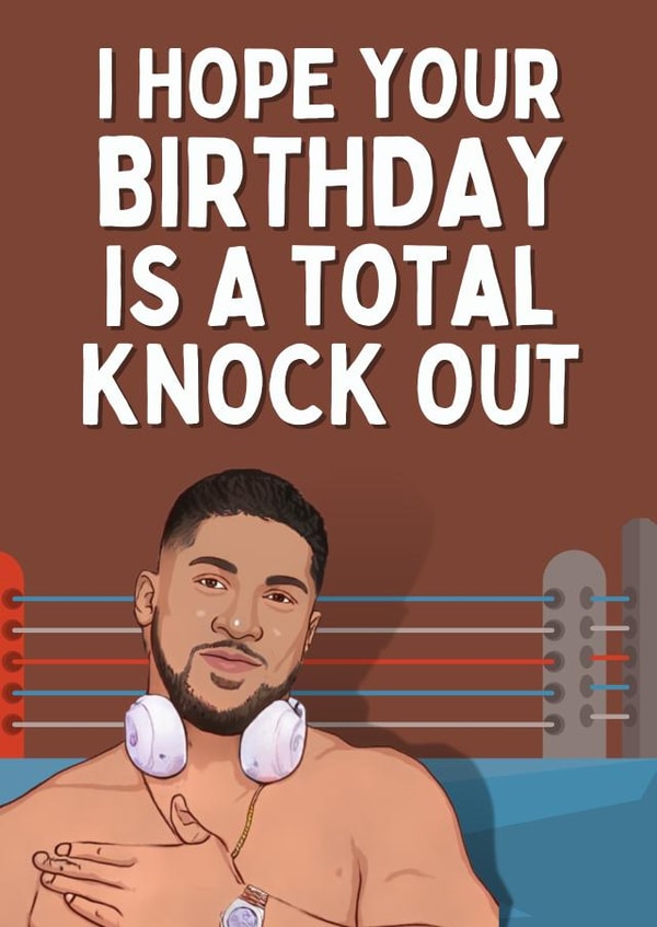 Funny Birthday Card - Anthony Joshua - Boxing - Have a Knock Out Day created by Original Fox Cards