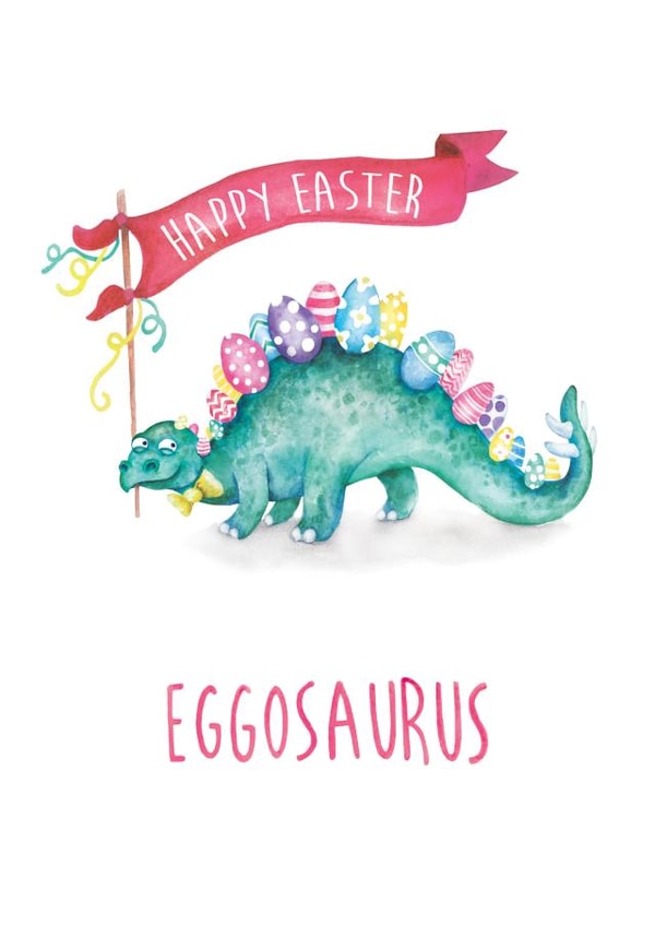 Funny Easter Card - Dinosaur - Steggosaurus created by Citrus Bunn