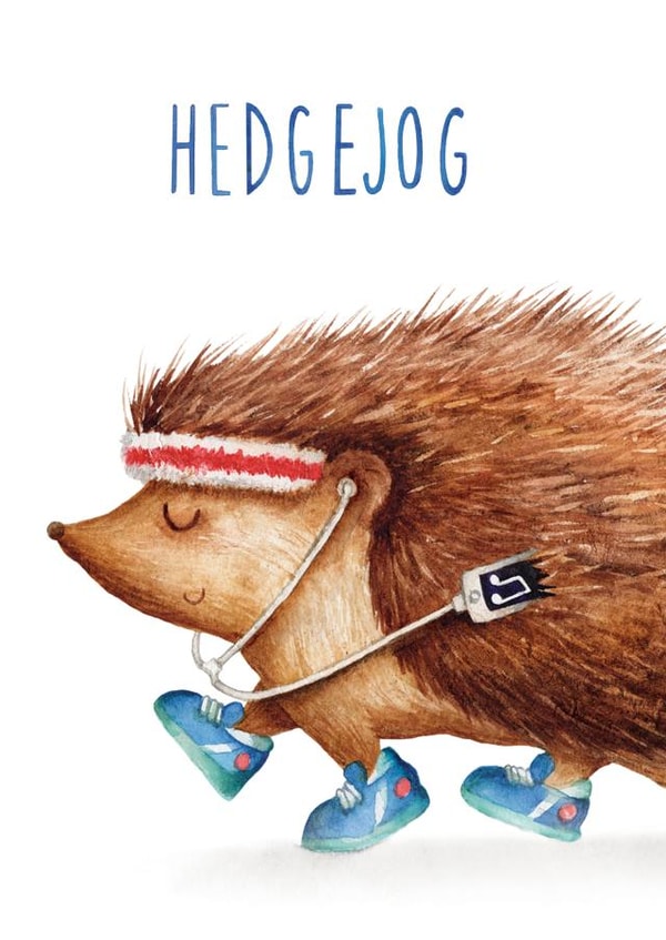 Funny Marathon/Race Card - Hedgehog - Jog created by Citrus Bunn