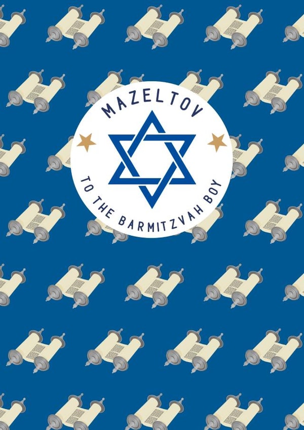 Repeat Torah Scroll Barmitzvah Card created by Silvie Designs