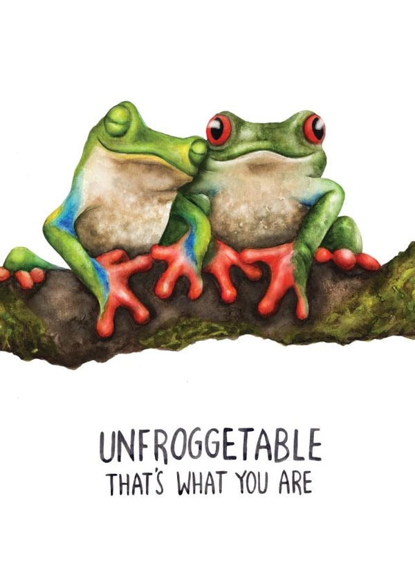Cute Anniversary Card - Unfroggetable - Tree Frog created by Citrus Bunn