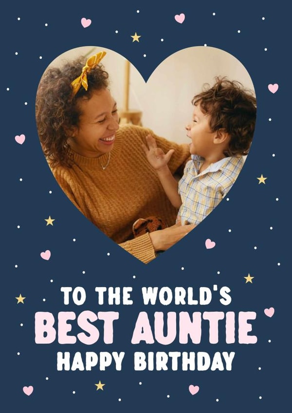 Cute Birthday Photo Card - Best Auntie created by @hollielonglanddesigns