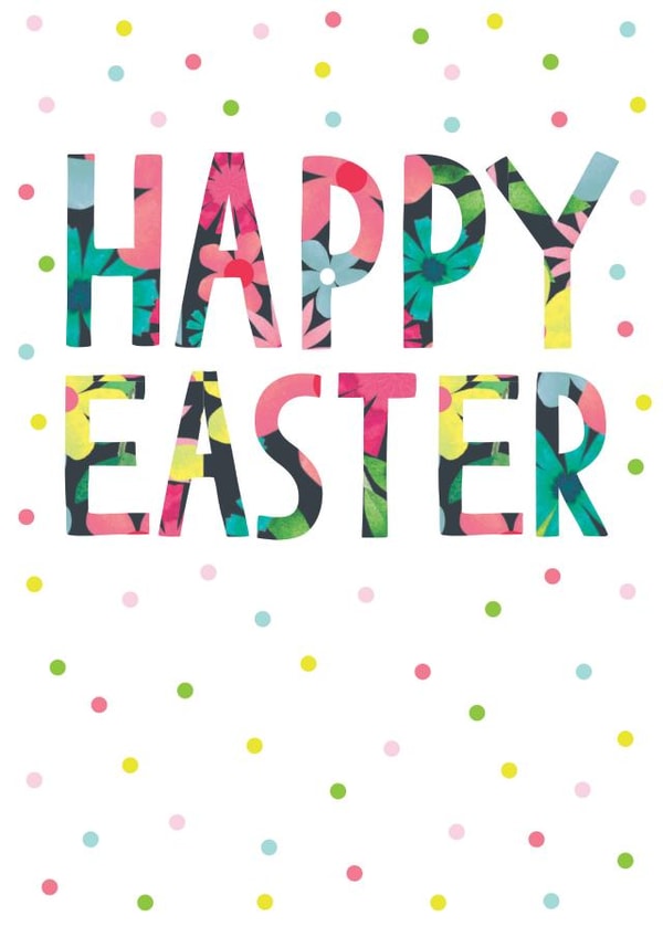 Classic Easter Card - Pretty Happy Easter Typography created by The Boy and the Bear