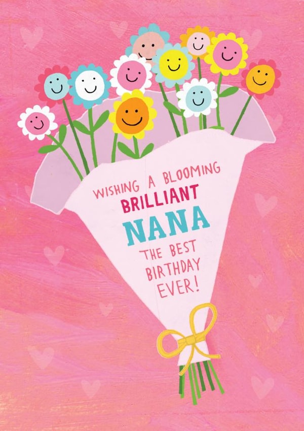 Cute Birthday Card - Blooming brilliant Nana - Bouquet of Flowers created by Pencilface
