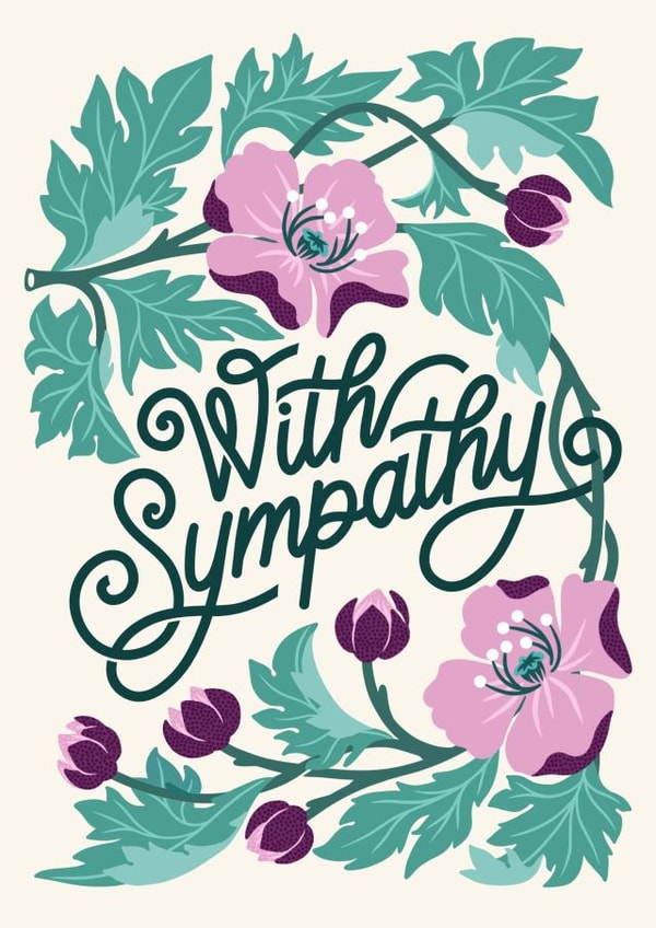 Pretty Sympathy Card - Floral Illustration created by catantrell