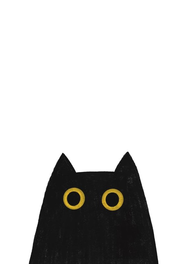 Cute Just Because Card - Black Cat created by Shola Jones