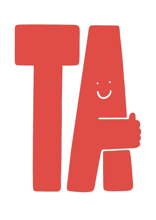 Cute Thank You Card - Great big Ta created by Paula Hirst