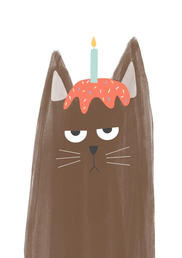Brown Cake Cat Card created by Grumpy Cats