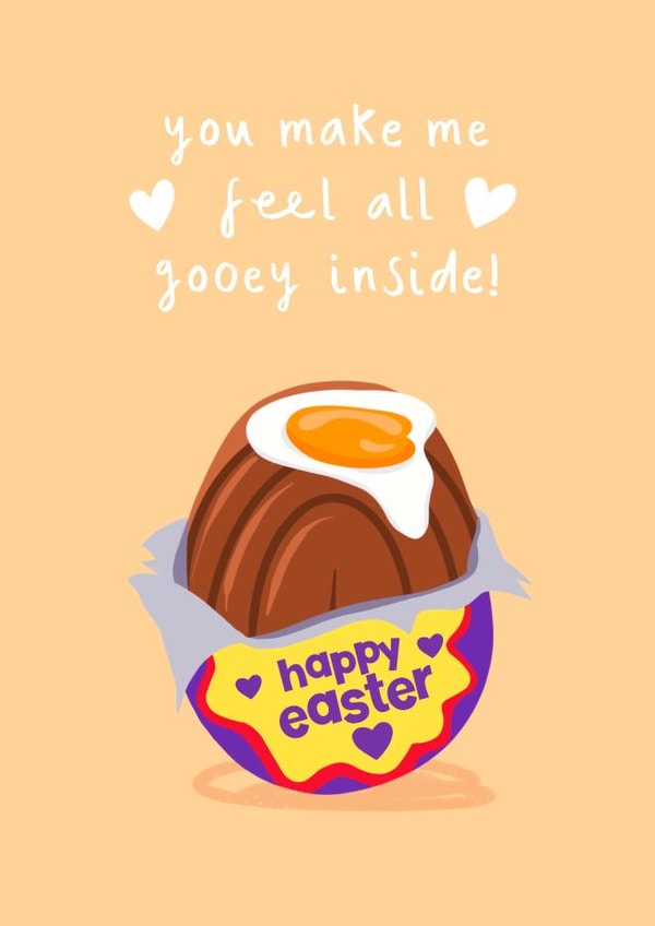 Cute Easter Card - for Partner - You Make Me All Gooey Inside created by Running with Scissors