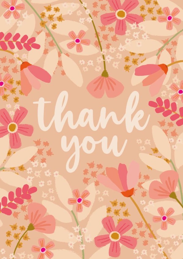 Pretty Thank You Card - for Her - Floral - Blossom created by The Pattern Press