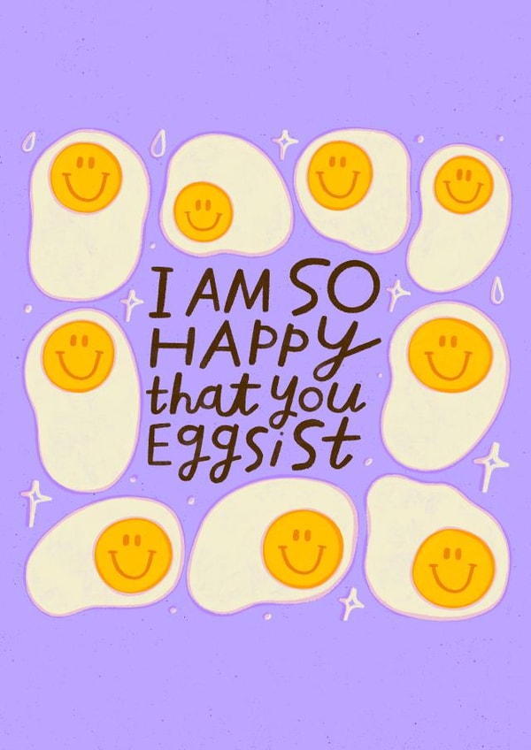 Cute Happy Easter Card - I am so HAPPY that you Eggsist created by Nikki Miles