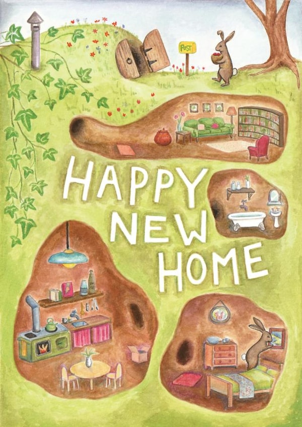 Cute New Home Card - The Rabbits Burrow - A Fairytale Home created by Zoe Pearl