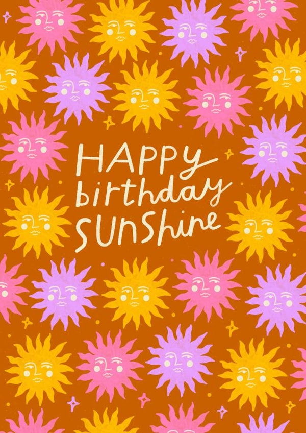 Happy Birthday Sunshine - Boho Celestial Sun created by Nikki Miles