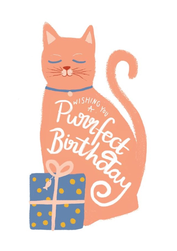 Cute Birthday Card - Cat Lover - Purrfect created by Jade Fisher