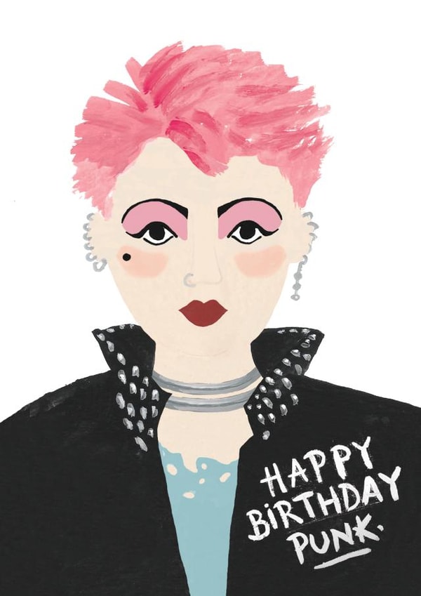 Cute Birthday Card - For Her - Fun Punk created by Jade Fisher