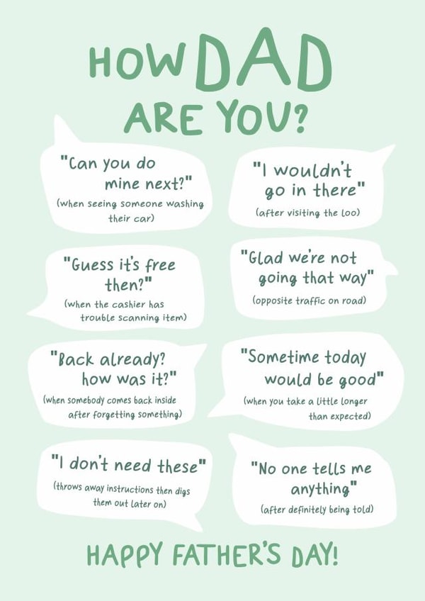 Funny Fathers Day Card - For Dad - Classic Funny Dad Sayings created by @hollielonglanddesigns