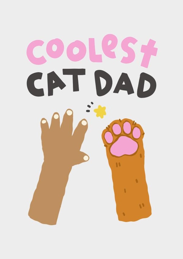 Cute Fathers Day Card - From the Cat - Ginger Cat created by The Playful Indian
