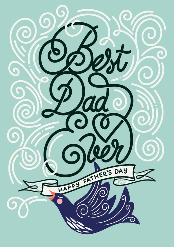Cute Fathers Day Card - Featuring Best Dad Ever Typography created by catantrell