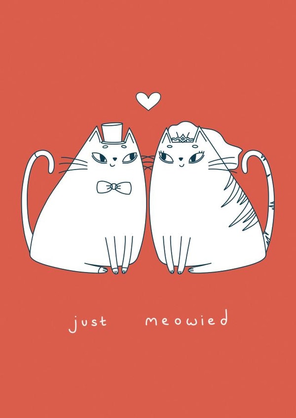 Cute Wedding Card - Just Meowied created by Mintea.Peach