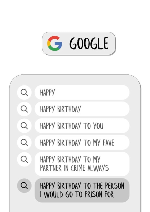 Funny Happy Birthday Card - Google Search - Friend I'd Go to Prison For created by Anthony Richardson