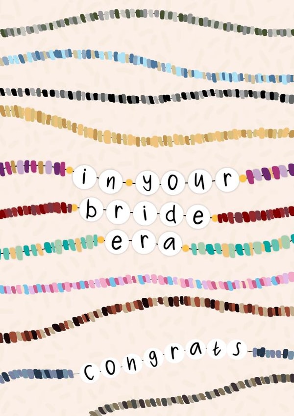 Cute Wedding Card - For a Bride to Be - Taylor Swift Friendship Bracelet Pun created by Pink Sky Studios