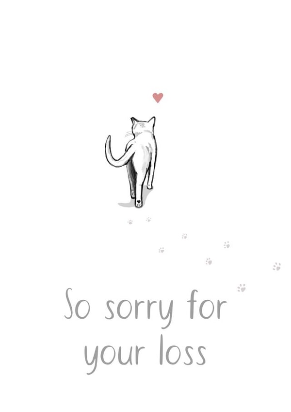 Heartfelt Sympathy Card - Cat Loss - Pet created by Maddy Bennett