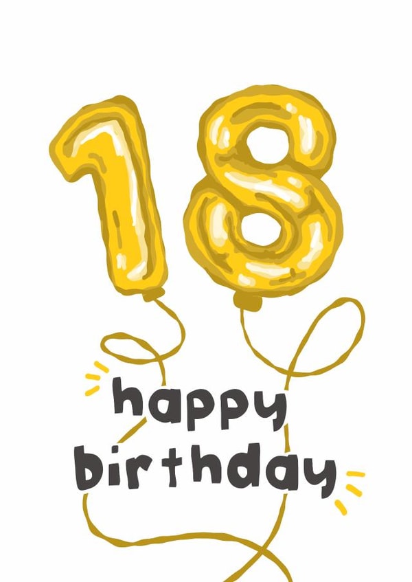 Fun Birthday Card - 18th - Foil Balloons created by The Playful Indian