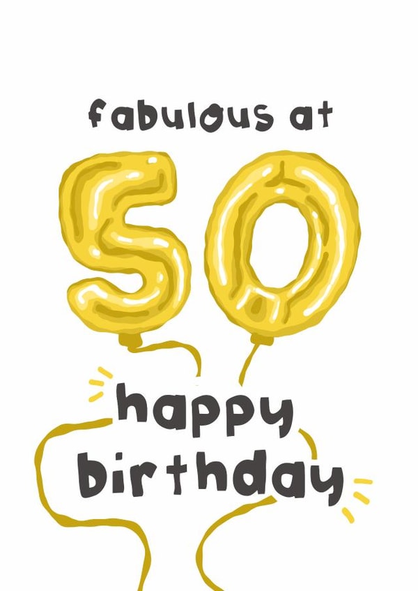 Fun Birthday Card - 50th - Foil Balloons created by The Playful Indian
