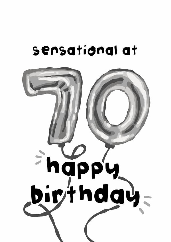 Fun Birthday Card - 70th - Foil Balloons created by The Playful Indian