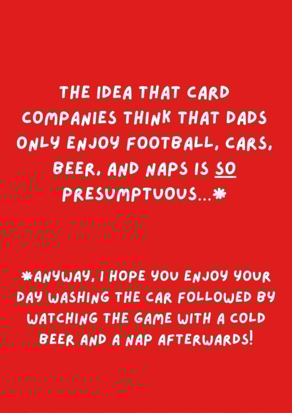 Funny Father's Day Card - Presumptuous Classic Cards created by Original Fox Cards