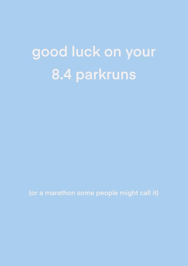 Fun Good luck Card - Parkrun - Marathon created by Two Three Five Design