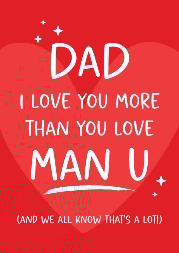 Funny Father's Day Card - For Dad - Football - Manchester United created by Tiger Feet Creations