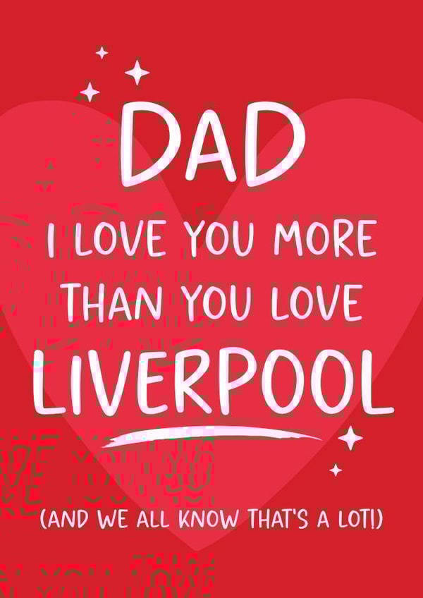 Funny Fathers Day Card - for Dad - Liverpool FC created by Tiger Feet Creations