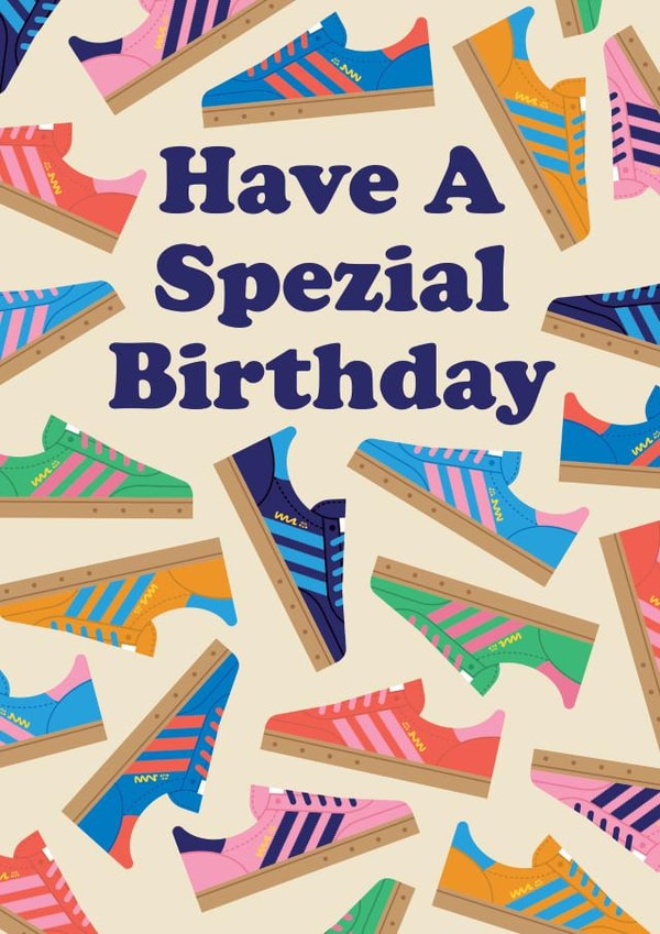 Funny Birthday Card - Adidas Spezial - Pun - Sneakers Kicks Trainers created by Studio Boketto
