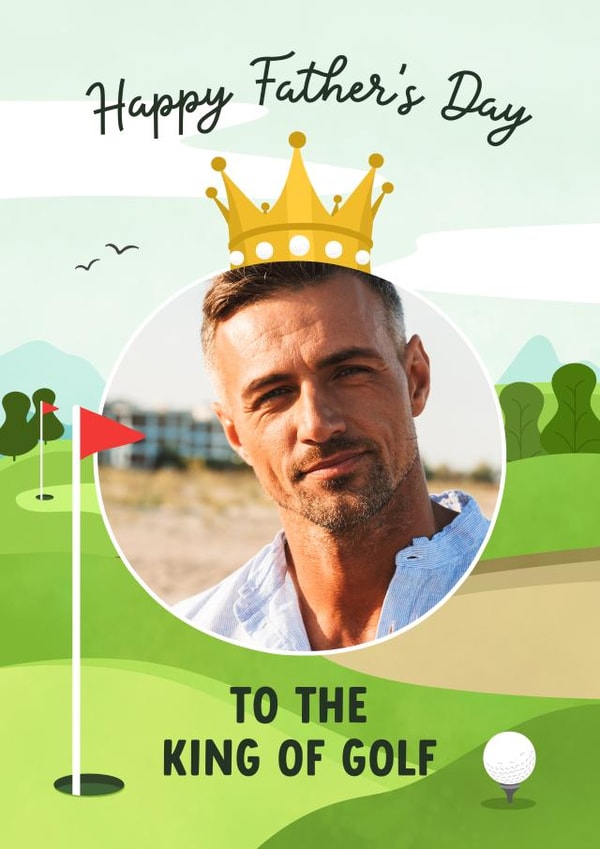 Fun Fathers Day Photo Card - King of Golf created by Evie Garnett Designs