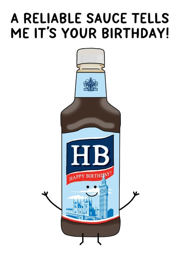 Funny Birthday Card - HP Sauce Pun created by Of Life & Lemons Ltd.
