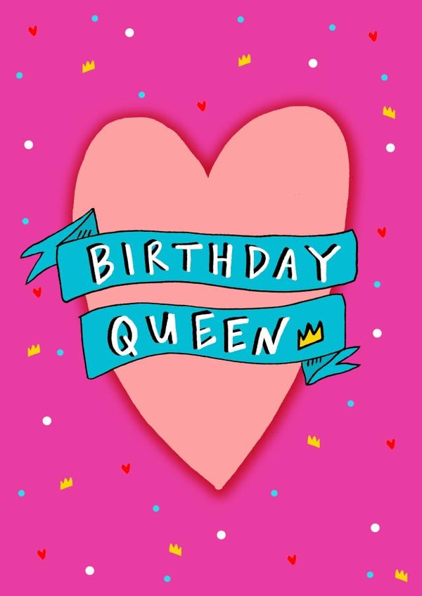 Cute Birthday Card  - Birthday Queen - Card for friend - Yas Queen created by Claire Barclay
