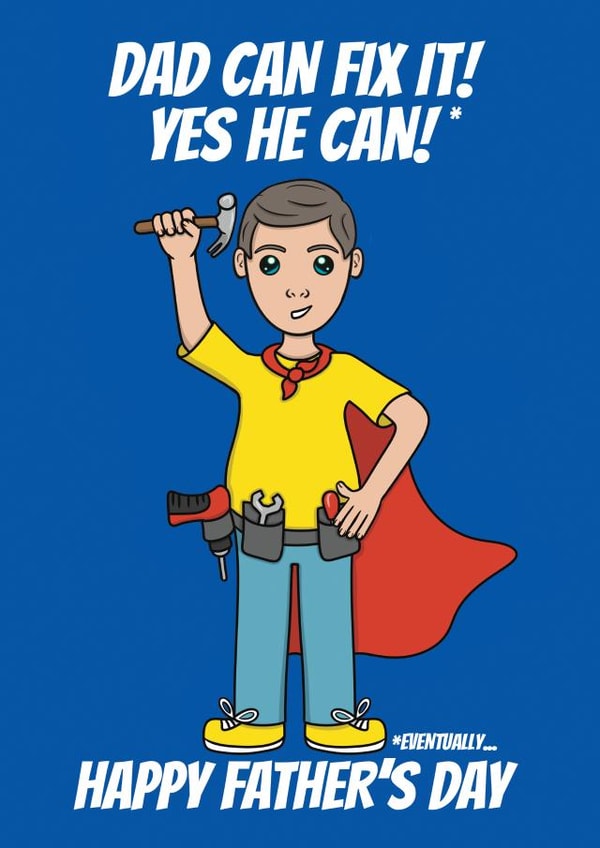 Cheeky Father's Day Card - For A DIY Superhero - Fix it Eventually created by @Cupsie's Creations