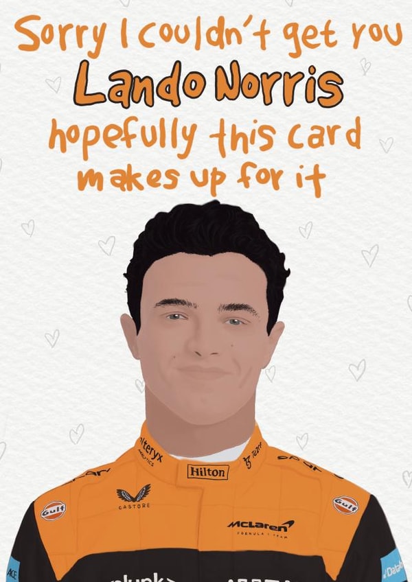 Lando Norris Celebration Card created by Amber Kilsby