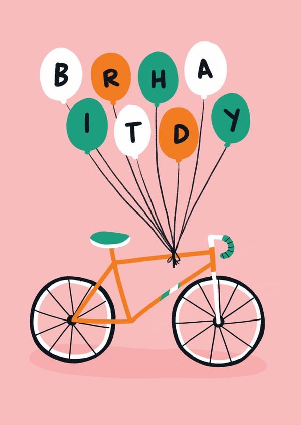 Cute Birthday Card - Bike Lover - Balloons created by Lucy Maggie Designs