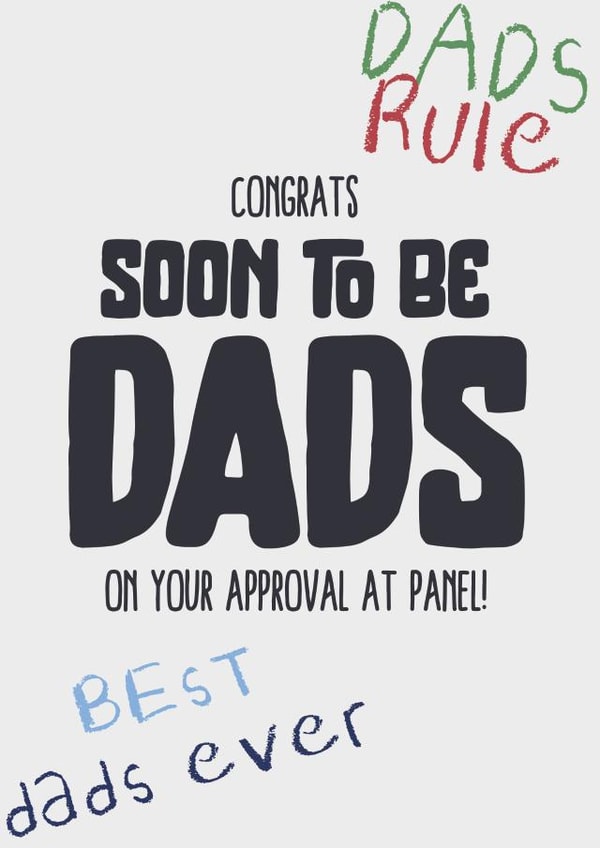 Celebratory Adoption Panel Approval Card - Soon to be Dads - For New Adopters created by Wild Studio