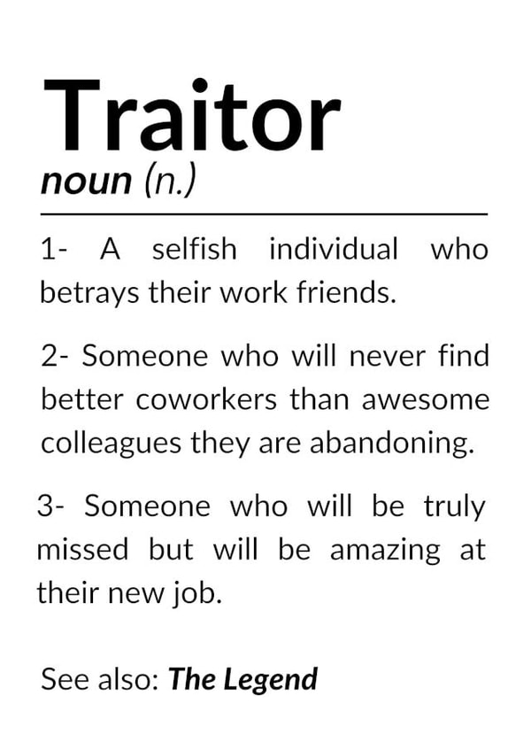 Funny farewell coworker, colleague leaving job goodbye created by sscextraa