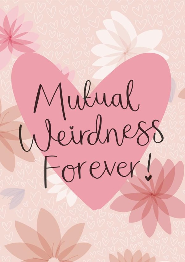 Funny Wedding Card - Mutual Weirdness Forever created by Two For Joy Illustration